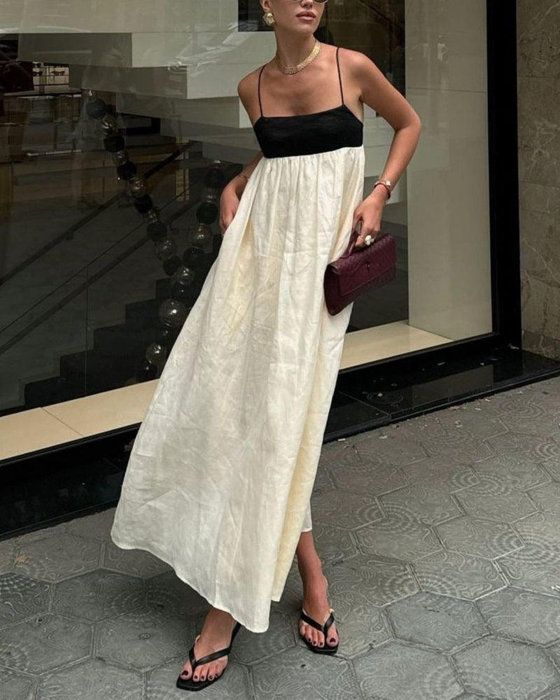 Willluxe® White Contrast Maxi Dress