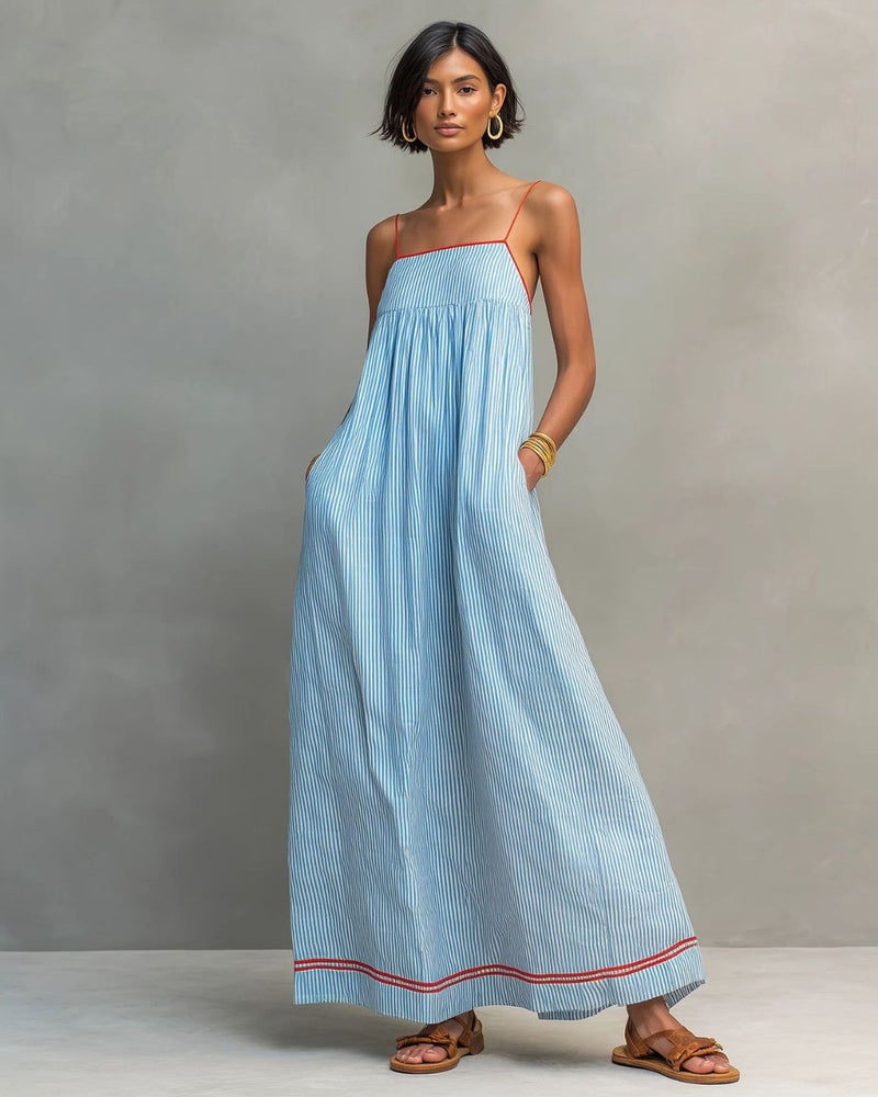 Willluxe® Sleeveless Striped Maxi Dress