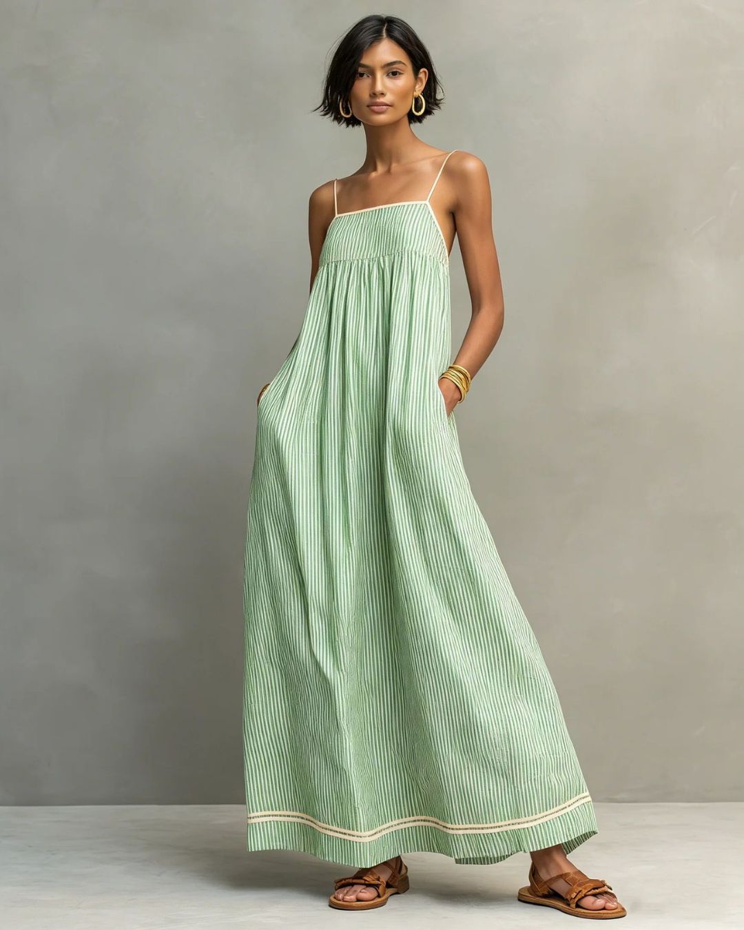 Willluxe® Sleeveless Striped Maxi Dress