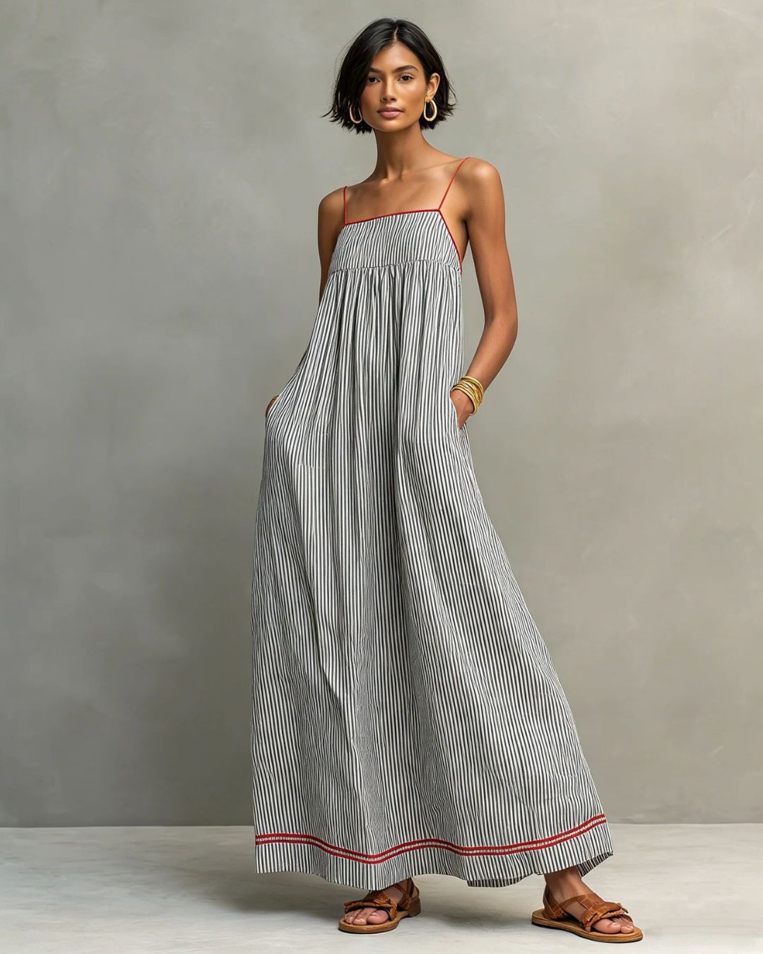 Willluxe® Sleeveless Striped Maxi Dress