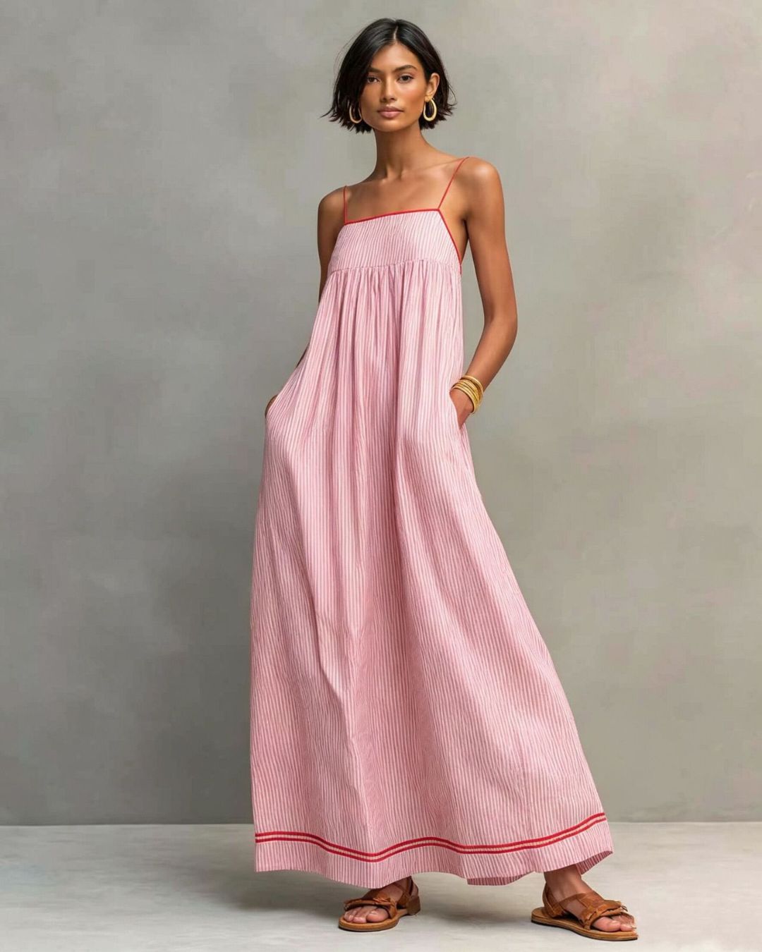Willluxe® Sleeveless Striped Maxi Dress