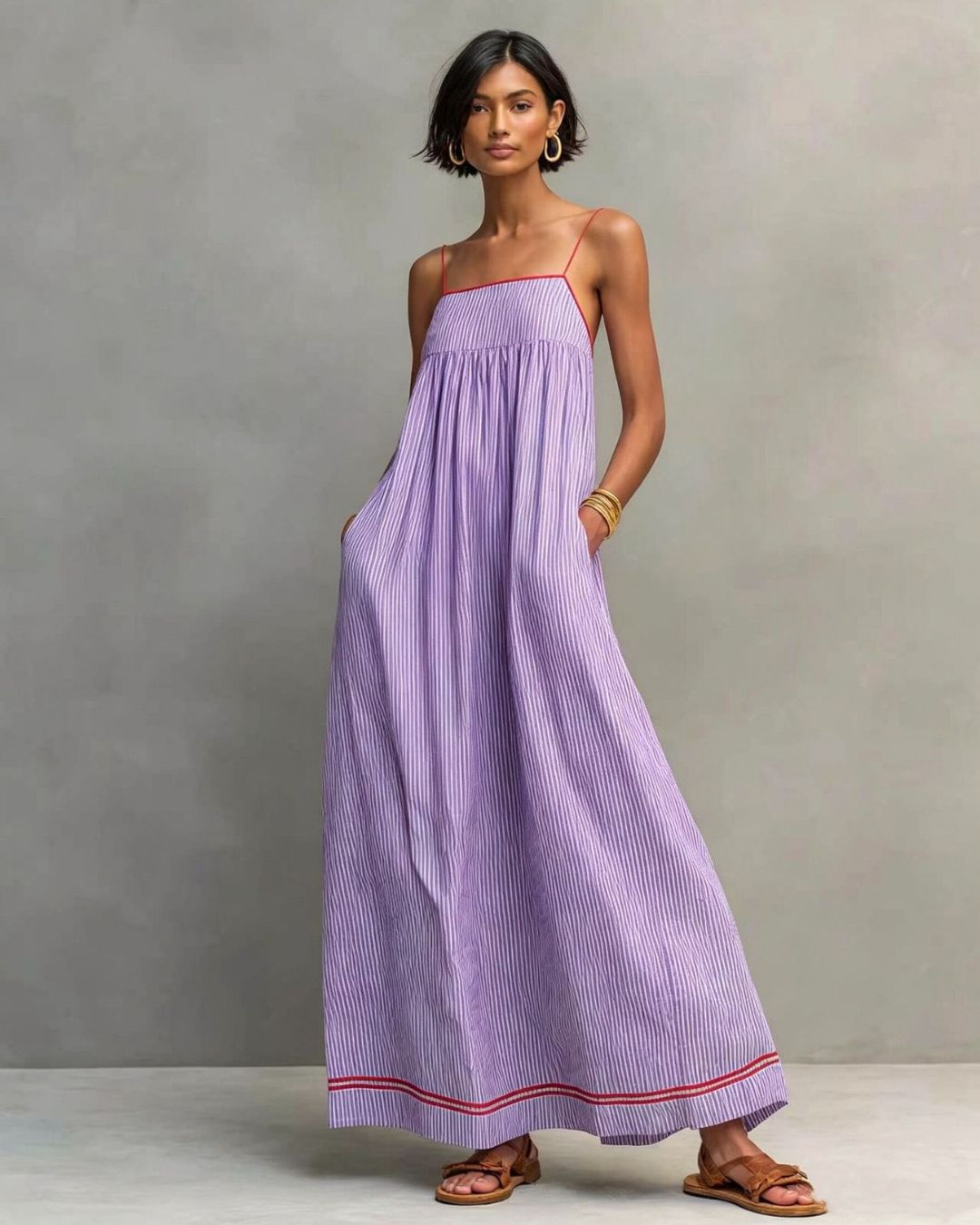 Willluxe® Sleeveless Striped Maxi Dress