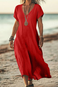 Willluxe® Effortless Flowy V-Neck Maxi Dress