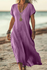 Willluxe® Effortless Flowy V-Neck Maxi Dress