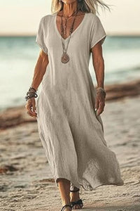 Willluxe® Effortless Flowy V-Neck Maxi Dress
