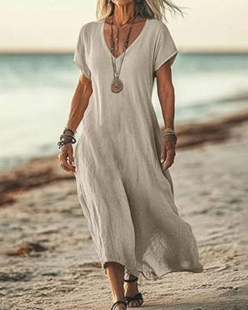 Willluxe® Effortless Flowy V-Neck Maxi Dress