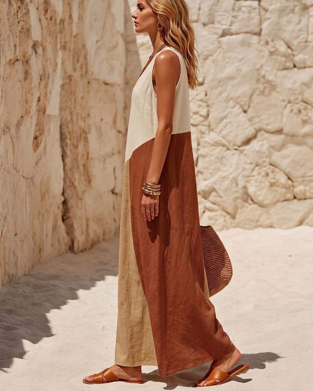 Willluxe® Sun Geometric Patchwork Dress