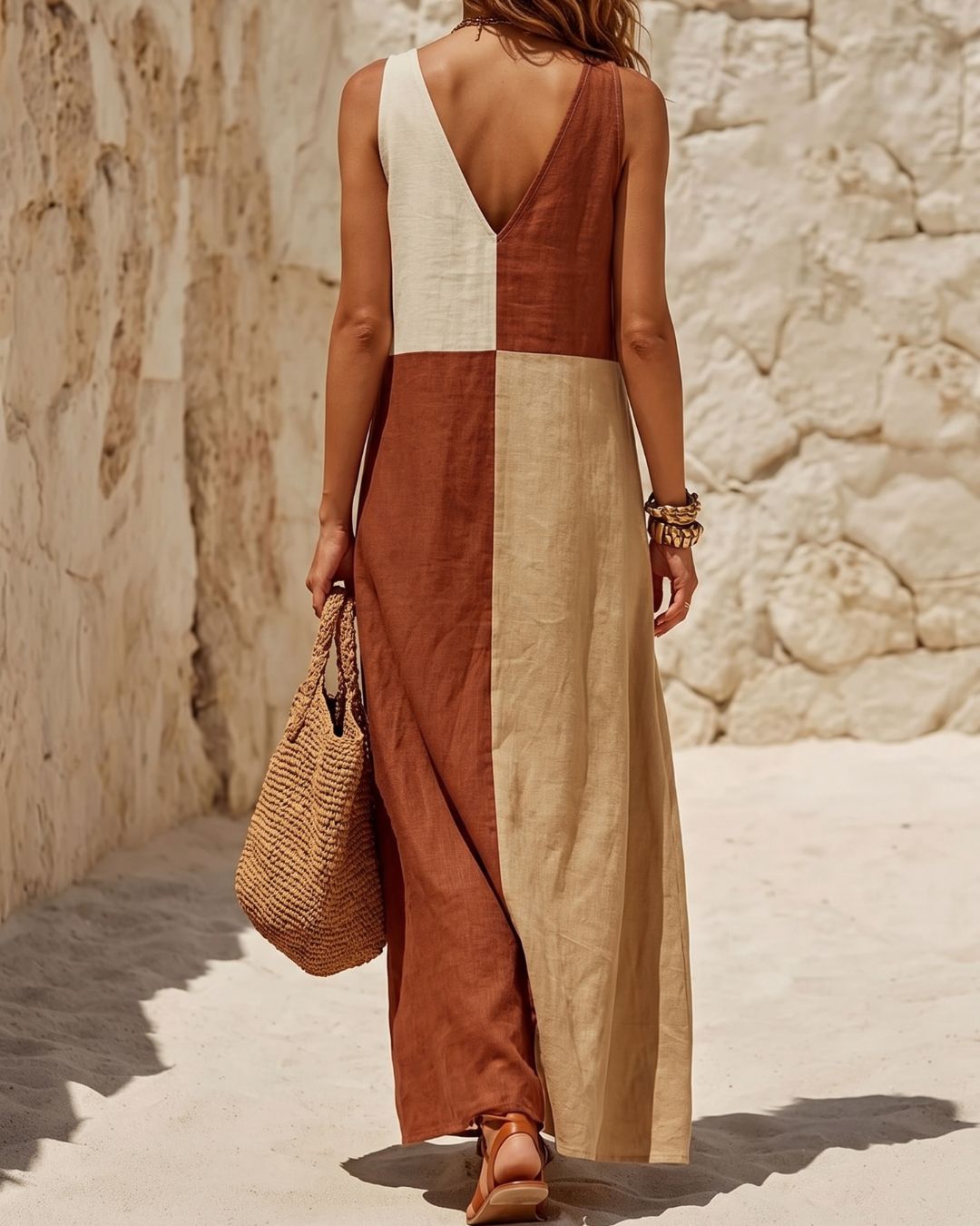 Willluxe® Sun Geometric Patchwork Dress