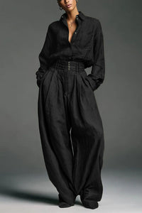 Willluxe® Vintage Relaxed Cardigan and High-Waisted Set
