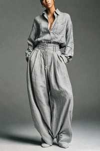 Willluxe® Vintage Relaxed Cardigan and High-Waisted Set