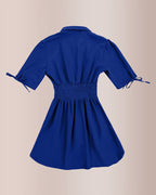 Willluxe® Ruched Side Button-Down Mini Shirt Dress