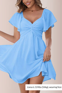 Willluxe® Breezy Twist-Front Open Back Bow Mini Dress