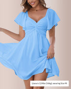Willluxe® Breezy Twist-Front Open Back Bow Mini Dress