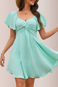 Willluxe® Breezy Twist-Front Open Back Bow Mini Dress