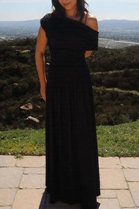 Willluxe® One-Shoulder Ruched Maxi Dress