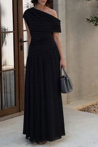 Willluxe® One-Shoulder Ruched Maxi Dress