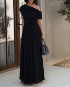 Willluxe® One-Shoulder Ruched Maxi Dress