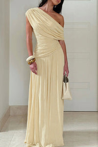 Willluxe® One-Shoulder Ruched Maxi Dress