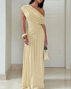 Willluxe® One-Shoulder Ruched Maxi Dress