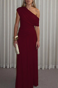 Willluxe® One-Shoulder Ruched Maxi Dress