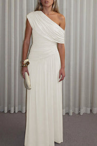 Willluxe® One-Shoulder Ruched Maxi Dress