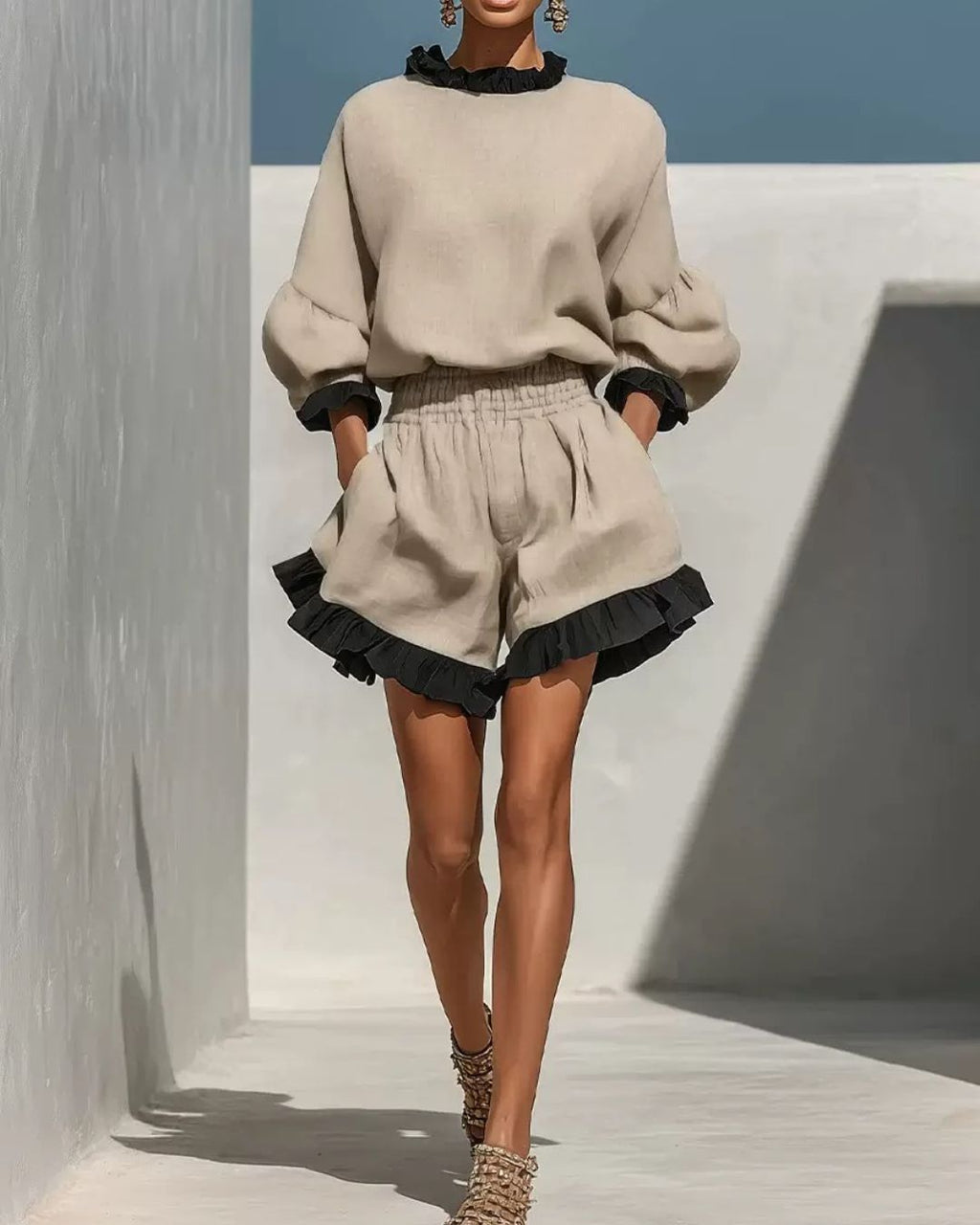 Willluxe® Ruffle Trim Hem Set
