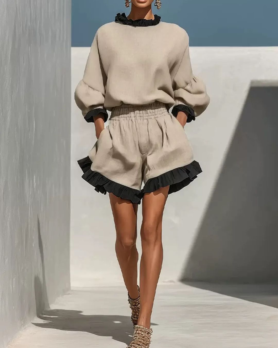 Willluxe® Ruffle Trim Hem Set
