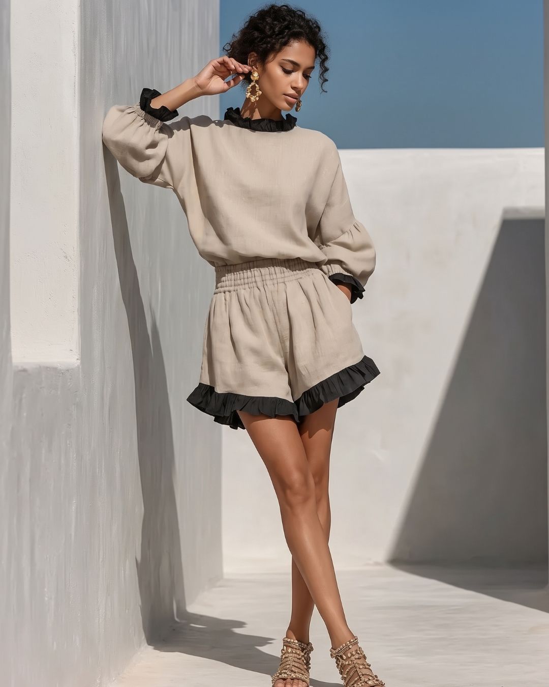 Willluxe® Ruffle Trim Hem Set
