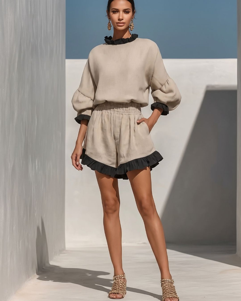 Willluxe® Ruffle Trim Hem Set