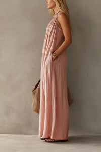 Willluxe® Elegant One-Shoulder Ruched Maxi Dress