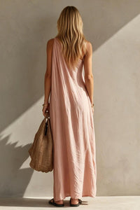 Willluxe® Elegant One-Shoulder Ruched Maxi Dress