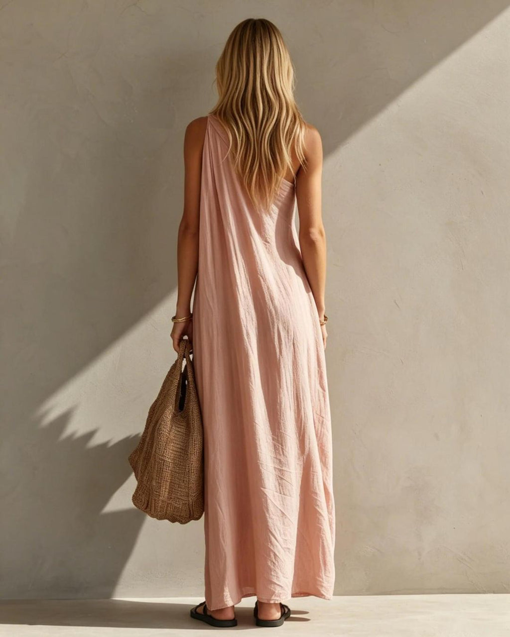 Willluxe® Elegant One-Shoulder Ruched Maxi Dress