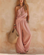 Willluxe® Casual One-Shoulder Ruched Set