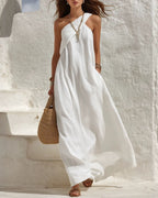 Willluxe® One-Shoulder Twist Ruched Loose Dress