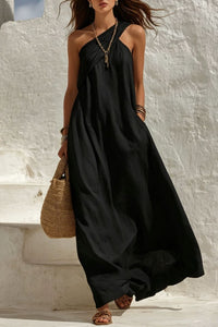 Willluxe® One-Shoulder Twist Ruched Loose Dress