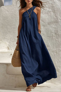Willluxe® One-Shoulder Twist Ruched Loose Dress