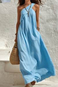 Willluxe® One-Shoulder Twist Ruched Loose Dress