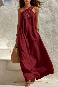 Willluxe® One-Shoulder Twist Ruched Loose Dress