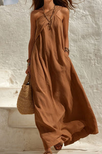 Willluxe® One-Shoulder Twist Ruched Loose Dress