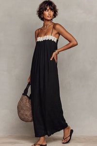 Willluxe® Lace Patchwork Casual Cami Maxi Dress