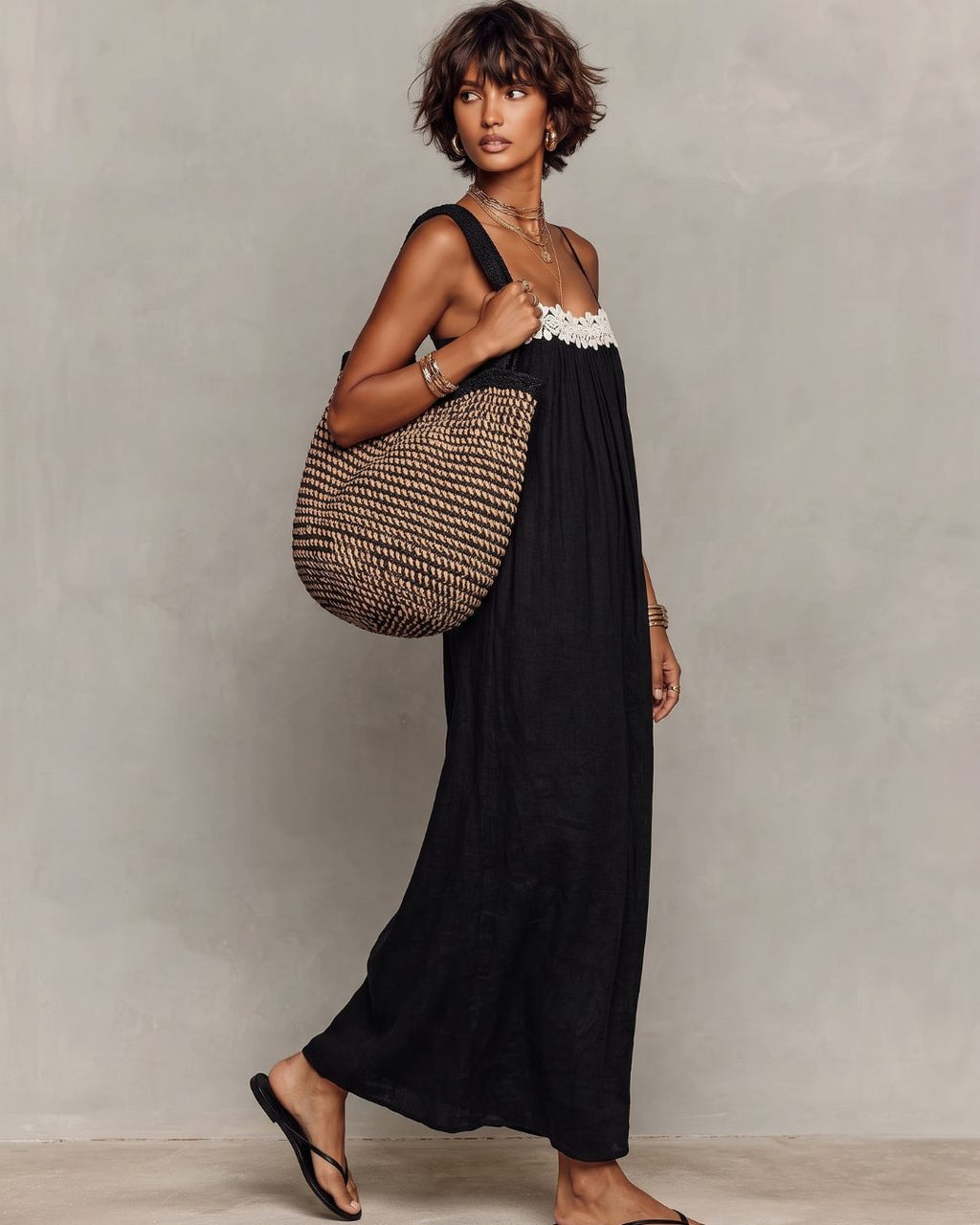 Willluxe® Lace Patchwork Casual Cami Maxi Dress