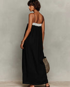 Willluxe® Lace Patchwork Casual Cami Maxi Dress