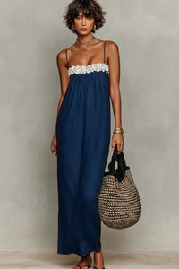 Willluxe® Lace Patchwork Casual Cami Maxi Dress