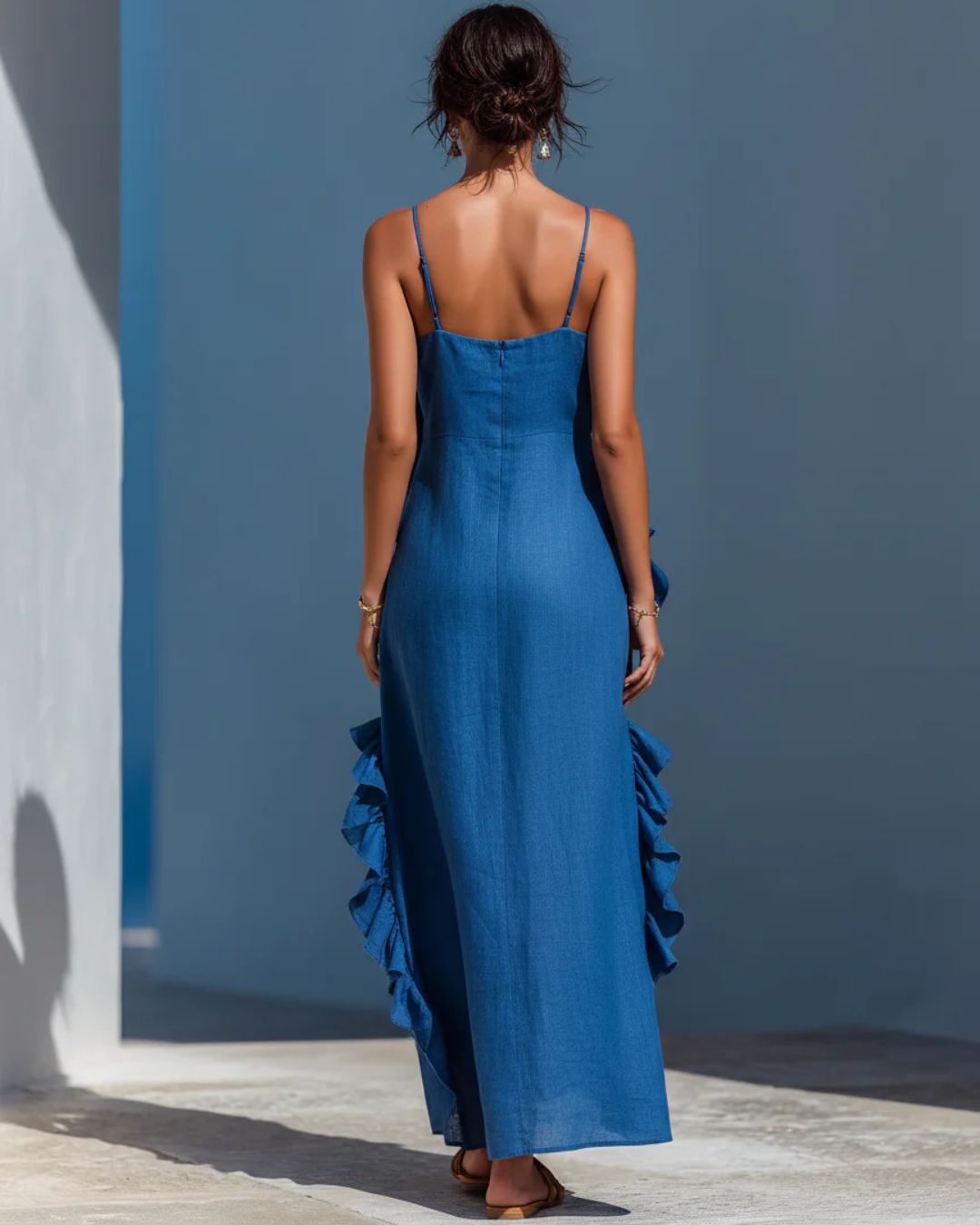 Willluxe® Ruffle Trim Cami Maxi Dress