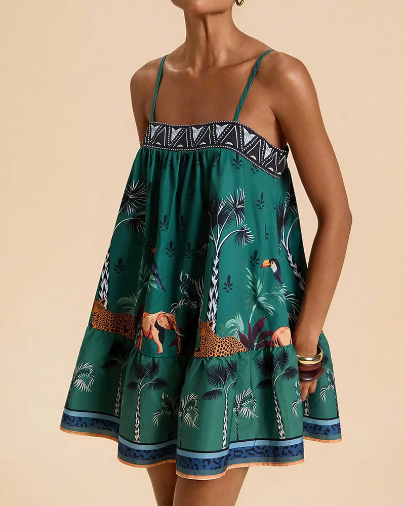 Willluxe® Boho Floral Print Slip Mini Dress