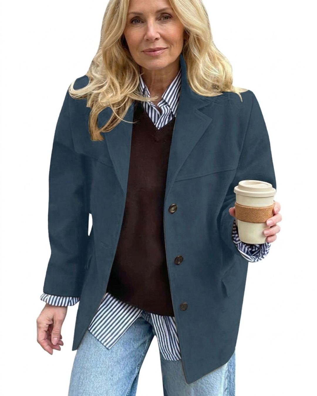 Willluxe® Vintage Relaxed Fit Pocket Blazer