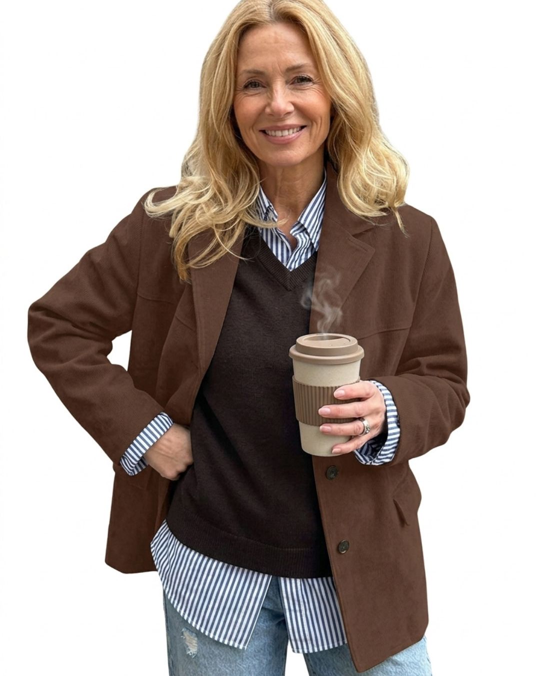Willluxe® Vintage Relaxed Fit Pocket Blazer
