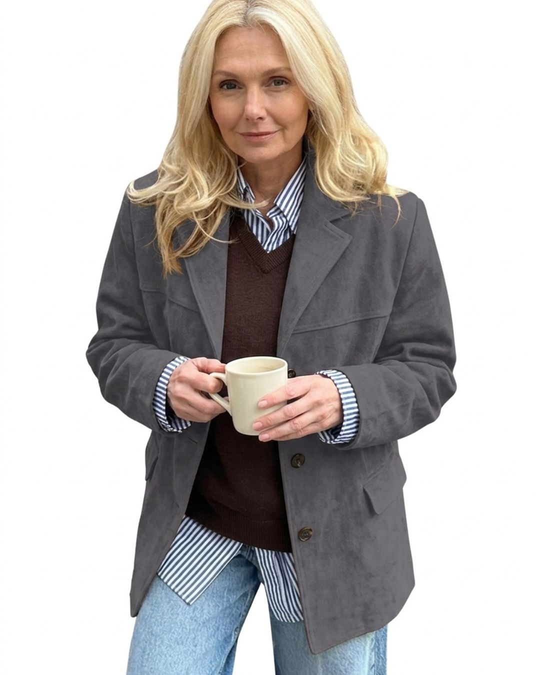 Willluxe® Vintage Relaxed Fit Pocket Blazer