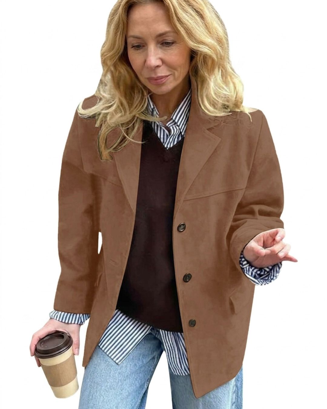 Willluxe® Vintage Relaxed Fit Pocket Blazer