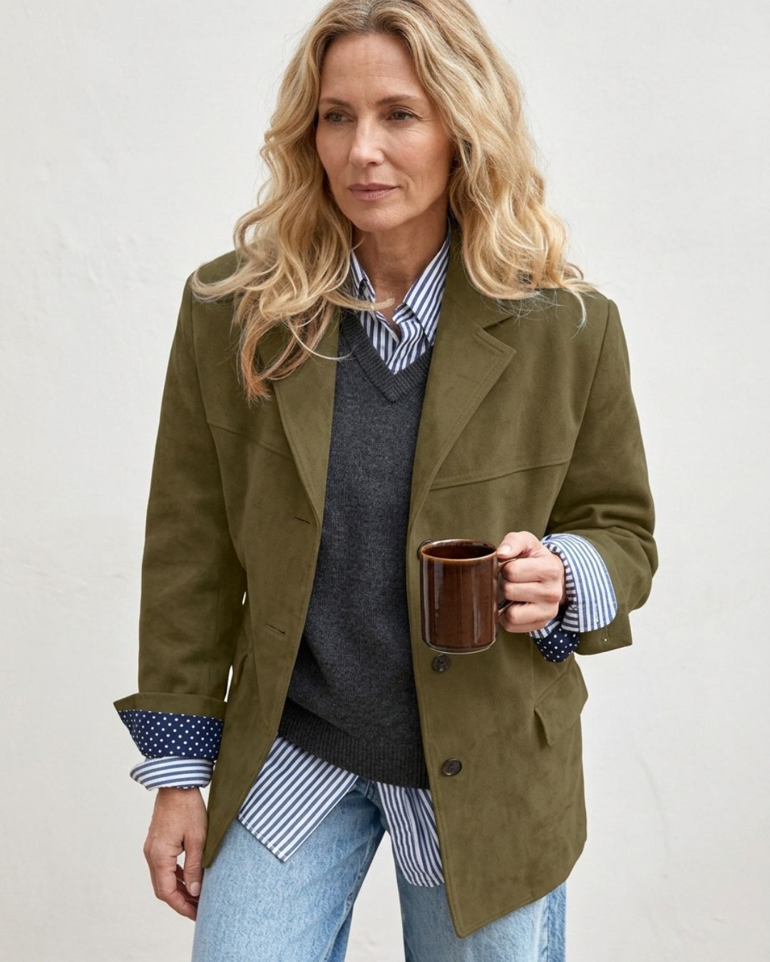 Willluxe® Vintage Relaxed Fit Pocket Blazer